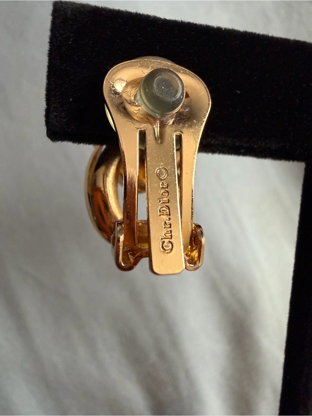 Dior Gold-Tone Crystal Link Earrings - Picture 3 of 8